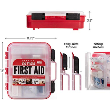 M2 BASICS 350 Piece Emergency First Aid Kit for Safety