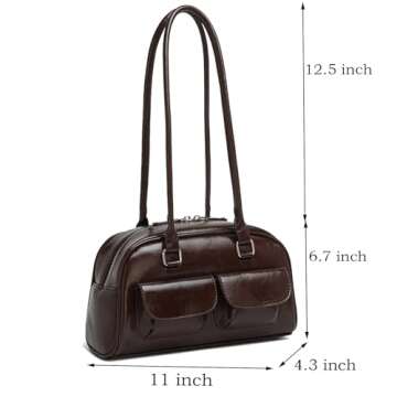 Farcauo Y2k Shoulder Bag Small Shoulder Purse for Women Trendy Women's Handbags PU Leather Vintage T...