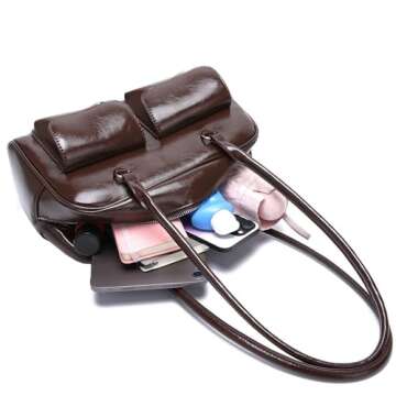 Farcauo Y2k Shoulder Bag Small Shoulder Purse for Women Trendy Women's Handbags PU Leather Vintage Tote Bag Designer Bags Brown Cute Clutch Purse