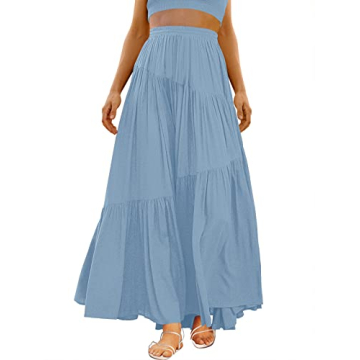 Comfortable Women's Boho Maxi Skirt with Pockets