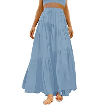 Comfortable Women's Boho Maxi Skirt with Pockets