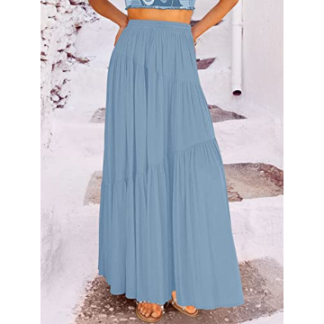 Comfortable Women's Boho Maxi Skirt with Pockets