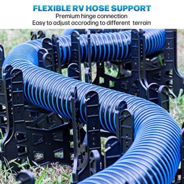 BOYISEN RV Sewer Hose Support - 10 FT Height Adjustable Sewer Hose Support for RV Camper Dumping Faster and Thoroughly with Secure Rubber Band and Storage Strap