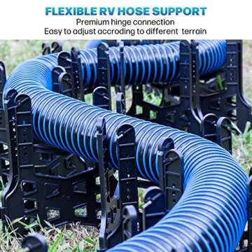 BOYISEN RV Sewer Hose Support - 10 FT Height Adjustable Sewer Hose Support for RV Camper Dumping Faster and Thoroughly with Secure Rubber Band and Storage Strap