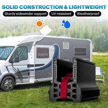 BOYISEN RV Sewer Hose Support - 10 FT Height Adjustable Sewer Hose Support for RV Camper Dumping Faster and Thoroughly with Secure Rubber Band and Storage Strap