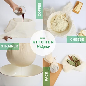 YJL Organic Cheese Cloth for Straining & Cooking Essentials
