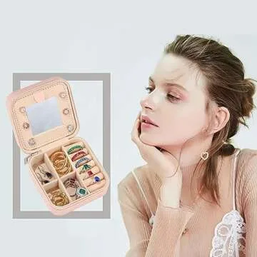 Parima Gifts for Girls - Travel Jewelry Case Jewelry Organizer | Back to School Gifts for Girls | Birthday Gifts for Girls | Teen Girl Gifts Trendy Stuff | Travel Jewelry Case - Letter C, Pink