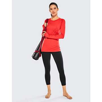 CRZ YOGA Women's Naked Feeling Workout Capris Leggings 21 Inches - Gym Compression Tummy Control Yoga Capri Pants Black Large