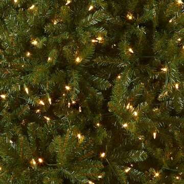 National Tree Company Pre-Lit Artificial Full Christmas Tree, Green, Dunhill Fir, Dual Color LED Lig...