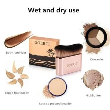 GOERTI Self Tanner Brush, Kabuki Brush for Body, Professional Body Makeup Brush for Flawless Leg Makeup, Bronzer Shimmer Glow Blend Brush, High Density Foundation Brush Makeup Brush for Cream