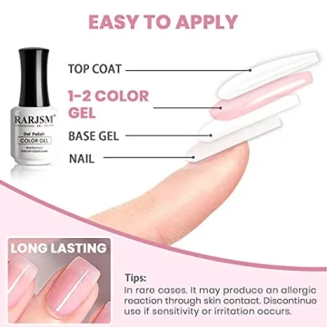 RARJSM Sheer Pink Gel Nail Polish for Stunning Manicures
