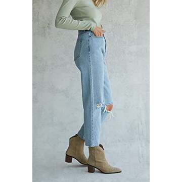 PacSun Women's Light Blue High Waisted Straight Leg Jeans Size 30