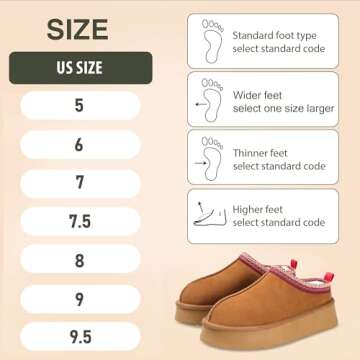 HOWILIM Women's Slippers Platform Mini Boots Short Ankle Boot Fur Fleece Lined House slippers Anti-S...