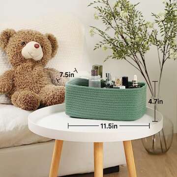 MiniArk Decorative Woven Storage Baskets | Set of 3 Cotton Rope Bins | Stylish Organization Solution