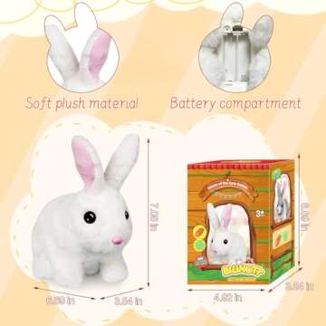Bilinott Bunny Toy - Jumping & Interactive Plush Toy for Kids