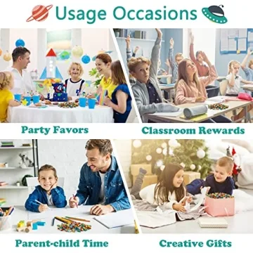 300 Pieces Space Mini Erasers, Assortment Novelty Pencil Erasers Bulk for Party Favor, Gift Filling, Home School Work Reward