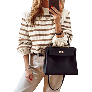 PRETTYGARDEN Long Sleeve Cosy Striped Sweater