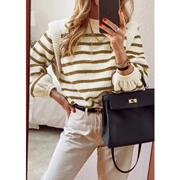 PRETTYGARDEN Long Sleeve Cosy Striped Sweater