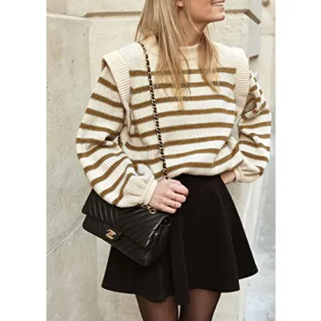 PRETTYGARDEN Long Sleeve Cosy Striped Sweater