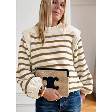 PRETTYGARDEN Long Sleeve Cosy Striped Sweater