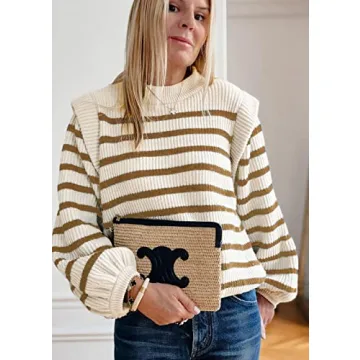 PRETTYGARDEN Long Sleeve Cosy Striped Sweater