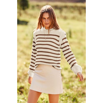PRETTYGARDEN Long Sleeve Cosy Striped Sweater