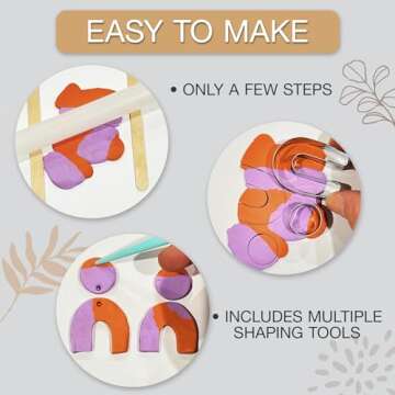 JOiFULi 132 Pc- Complete DIY Friendship Craft Set for Teens, Ages 12+ Aesthetic Polymer Clay Earring Jewelry Craft Making Set