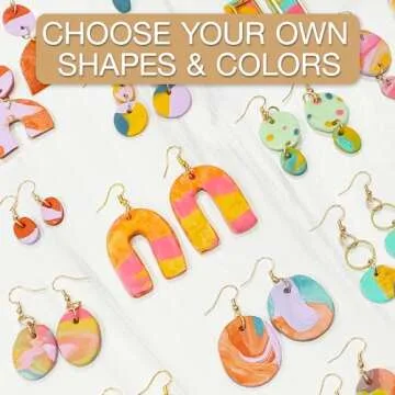 JOiFULi 132 Pc- Complete DIY Friendship Craft Set for Teens, Ages 12+ Aesthetic Polymer Clay Earring Jewelry Craft Making Set