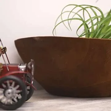 Athaliah Wooden Dough Bowl, 23.75'' Large Wood Dough Bowl for Decor, Hand Carved Rustic Long Wood Decorative Bowls for Table Centerpiece Dining Room Home Kitchen Decor