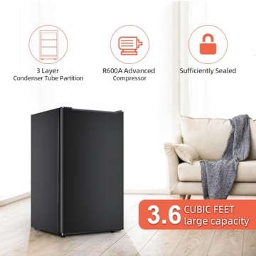 Black Compact Upright Freezer - 3.6 Cu.ft