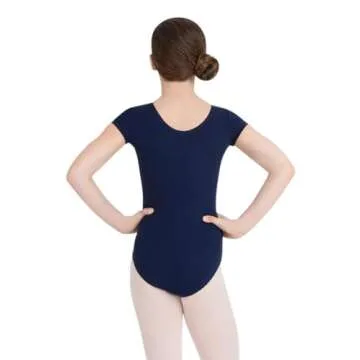 Capezio Girls' Classic Short Sleeve Leotard in Navy