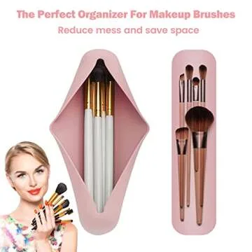 Trendy Travel Makeup Brush Holder | Portable & Stylish Organizer