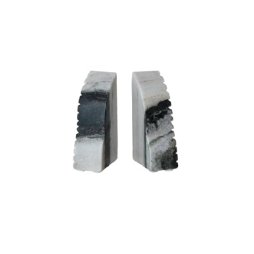 Elegant Black Marble Bookends for Stylish Decor