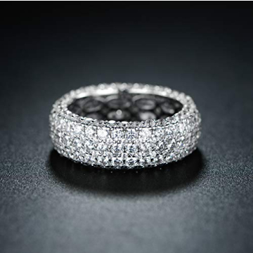 Affordable Barzel White Gold Cubic Zirconia Eternity Ring