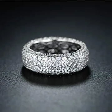 Affordable Barzel White Gold Cubic Zirconia Eternity Ring