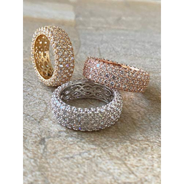 Affordable Barzel White Gold Cubic Zirconia Eternity Ring