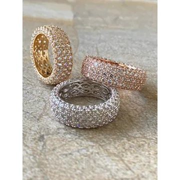 Affordable Barzel White Gold Cubic Zirconia Eternity Ring