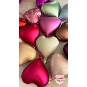 Lovoir 12 Pcs Heart Shaped Foil Mylar Balloons