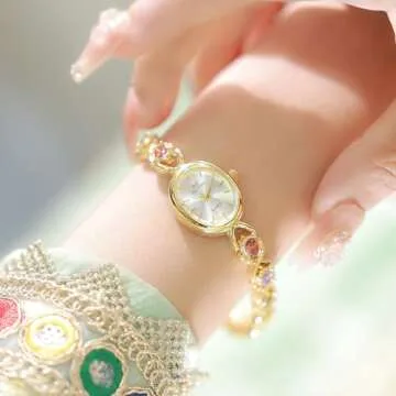 MASTOP Vintage Crystal Watch Ladies Elegant Waterproof Fashion