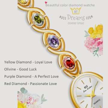 MASTOP Vintage Crystal Watch Ladies Elegant Waterproof Fashion