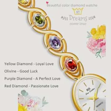 MASTOP Vintage Crystal Watch Ladies Elegant Waterproof Fashion