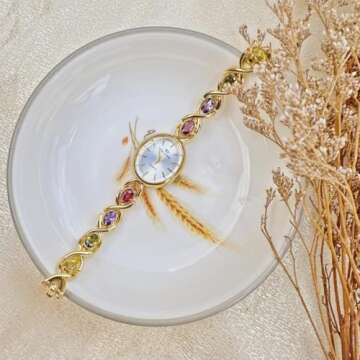 MASTOP Vintage Crystal Watch Ladies Elegant Waterproof Fashion