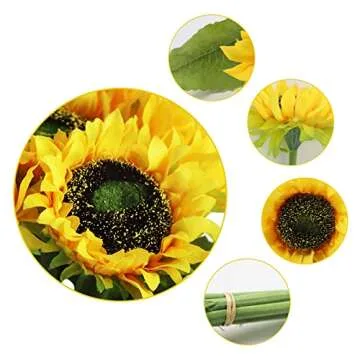 Levana.m 6Pcs Realistic Artificial Sunflowers for Decor