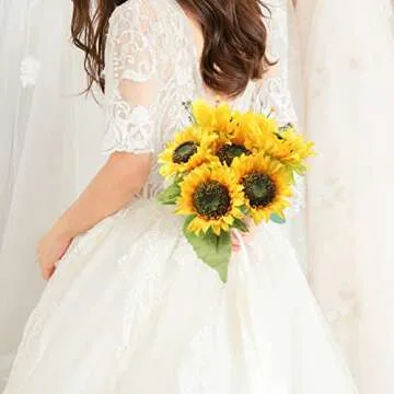 Levana.m 6Pcs Realistic Artificial Sunflowers for Decor