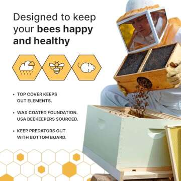 Complete 10-Frame Beehive Kit, Fully Assembled, Made in USA