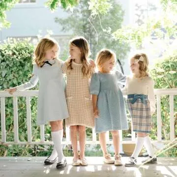 Hope & Henry Girls' Quilted Puff Sleeve Dress