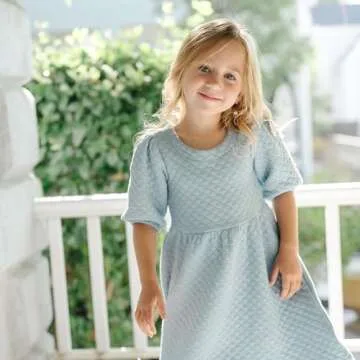 Hope & Henry Girls' Quilted Puff Sleeve Dress