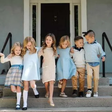 Hope & Henry Girls' Quilted Puff Sleeve Dress