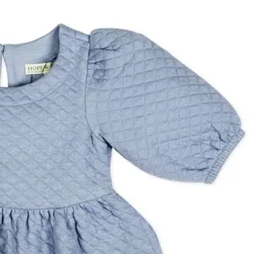 Hope & Henry Girls' Quilted Puff Sleeve Dress