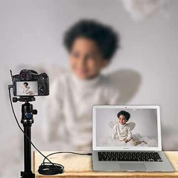 16ft 4.7M USB C to USB C Cable, 3.2 GEN 1Type C Charging Data Transfer with Cable Lock Clamp Clip Tether Cable Cord for Canon EOS R5 R6 R RP G7X M3 Sony A1 A7SIII A73 A7RIII A7C A7RIV Nikon Z5 Z6 Z7